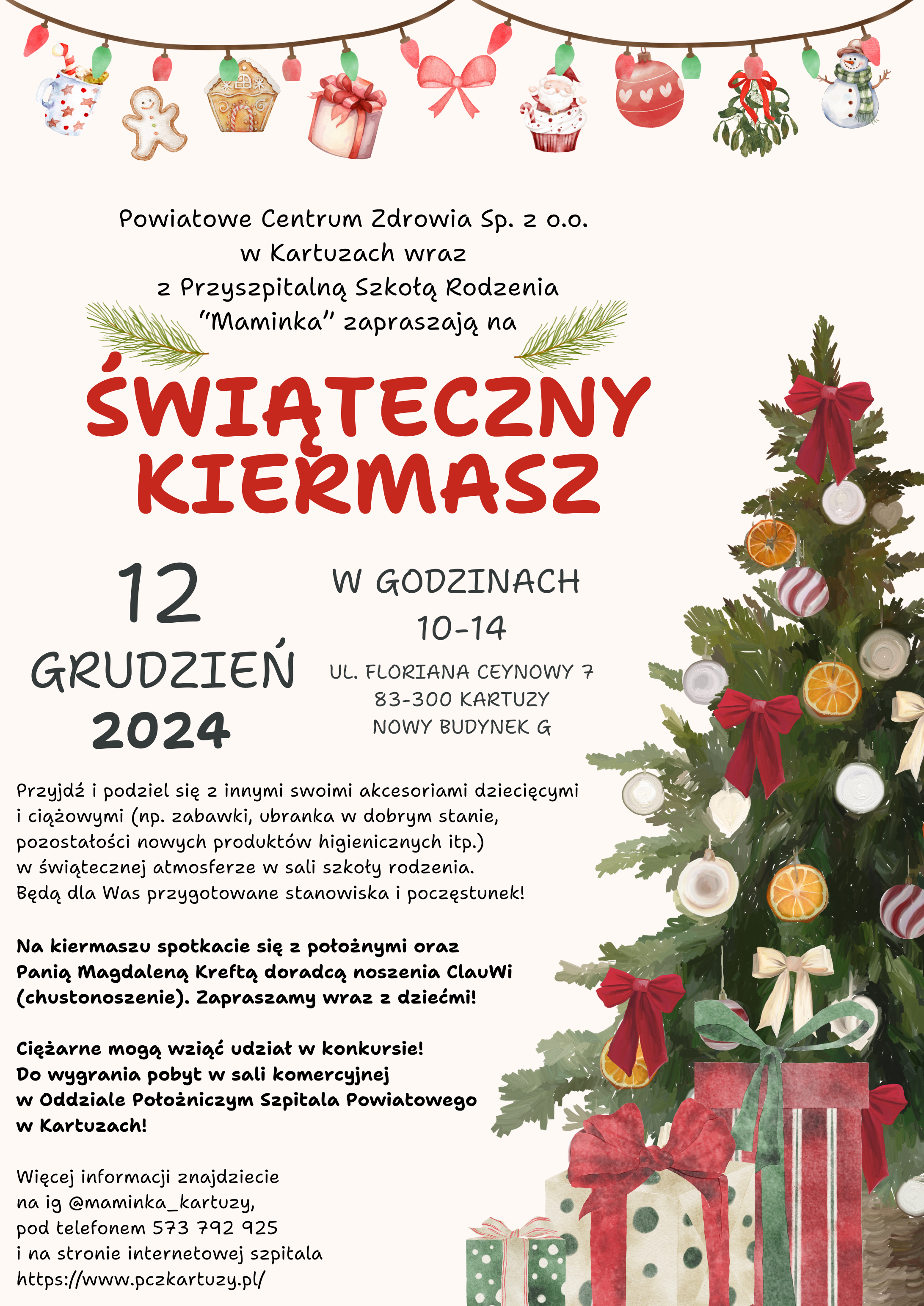 Świąteczny Kiermasz w Przyszpitalnej Szkole Rodzenia „Maminka” Dla Mam i Przyszłych Mam