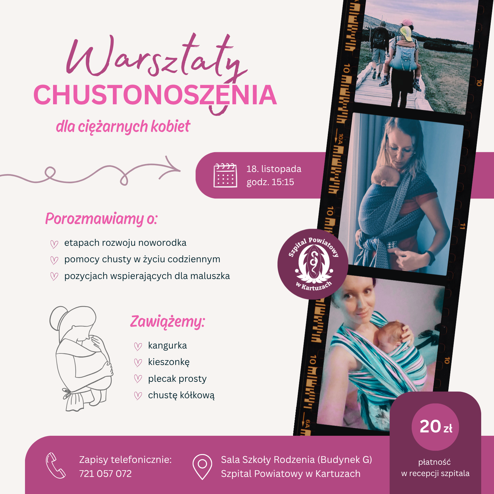 Zapraszamy na warsztaty z chustonoszenia dla kobiet ciężarnych